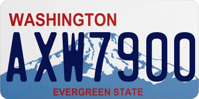 WA license plate AXW7900