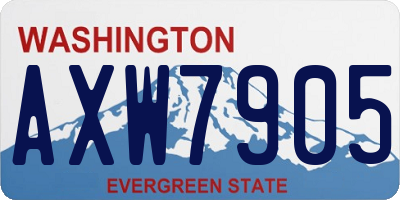 WA license plate AXW7905