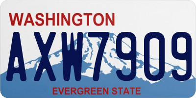 WA license plate AXW7909