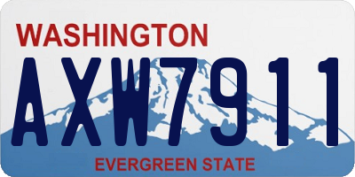 WA license plate AXW7911