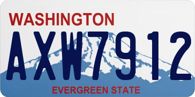 WA license plate AXW7912