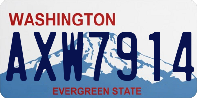 WA license plate AXW7914