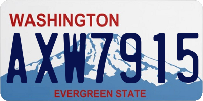 WA license plate AXW7915