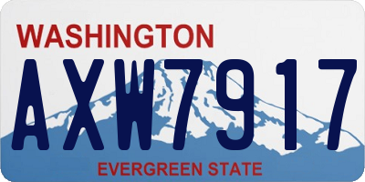 WA license plate AXW7917