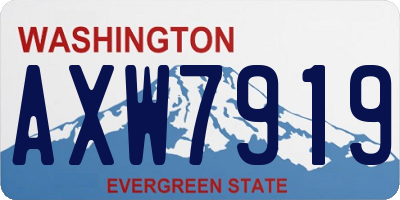 WA license plate AXW7919