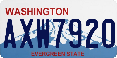 WA license plate AXW7920