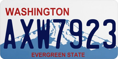 WA license plate AXW7923