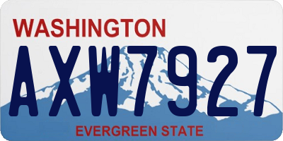 WA license plate AXW7927