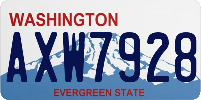 WA license plate AXW7928