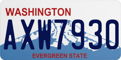 WA license plate AXW7930