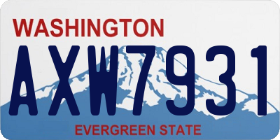 WA license plate AXW7931