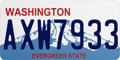 WA license plate AXW7933