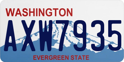 WA license plate AXW7935
