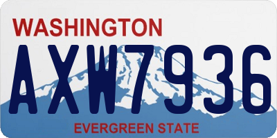 WA license plate AXW7936