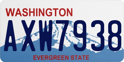 WA license plate AXW7938