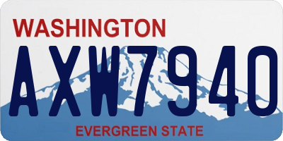 WA license plate AXW7940