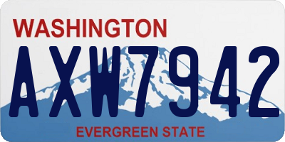 WA license plate AXW7942