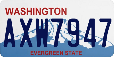 WA license plate AXW7947