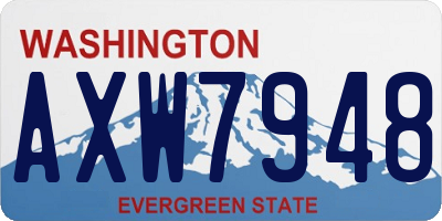 WA license plate AXW7948