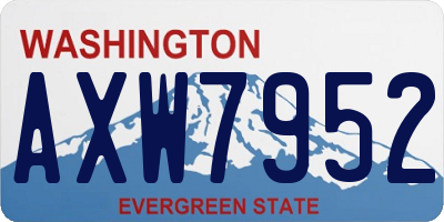 WA license plate AXW7952