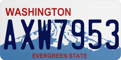 WA license plate AXW7953