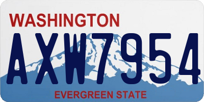 WA license plate AXW7954