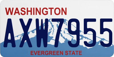 WA license plate AXW7955