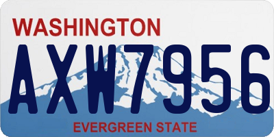 WA license plate AXW7956