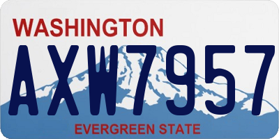 WA license plate AXW7957