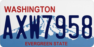 WA license plate AXW7958
