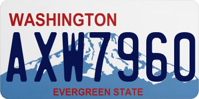 WA license plate AXW7960