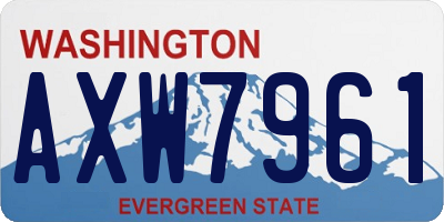 WA license plate AXW7961