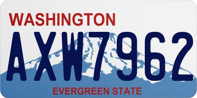 WA license plate AXW7962