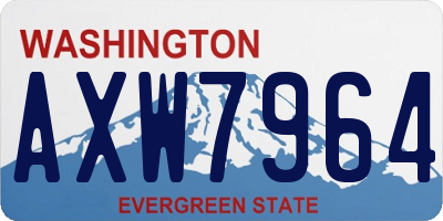 WA license plate AXW7964
