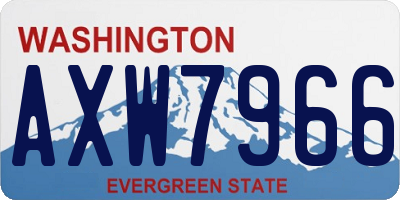 WA license plate AXW7966