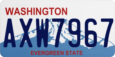WA license plate AXW7967