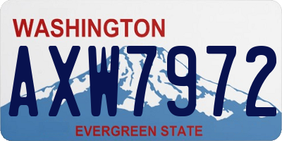WA license plate AXW7972