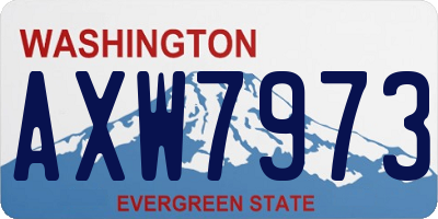 WA license plate AXW7973