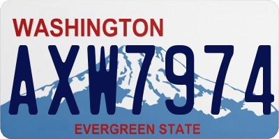 WA license plate AXW7974