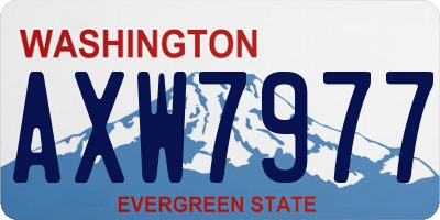 WA license plate AXW7977