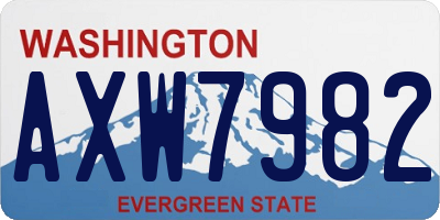 WA license plate AXW7982