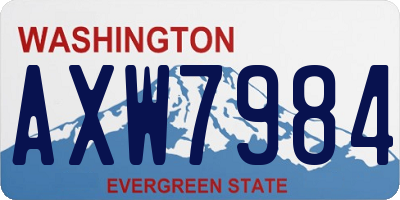 WA license plate AXW7984