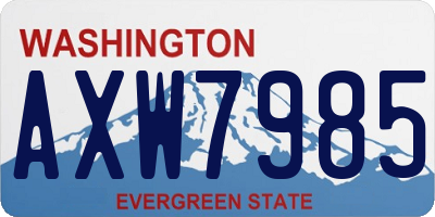 WA license plate AXW7985