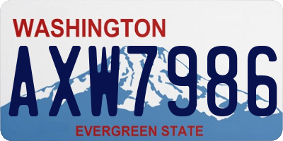 WA license plate AXW7986