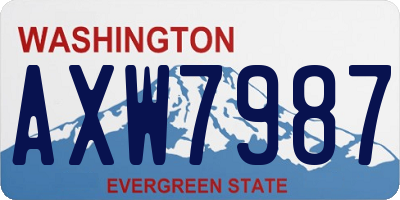 WA license plate AXW7987