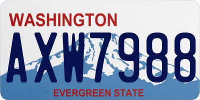 WA license plate AXW7988
