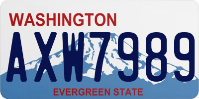 WA license plate AXW7989