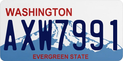 WA license plate AXW7991