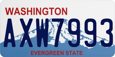 WA license plate AXW7993