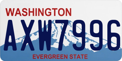 WA license plate AXW7996